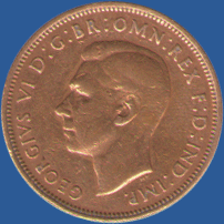 пол-пенни Англии 1942 года