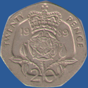 20 пенсов Англии 1989 года