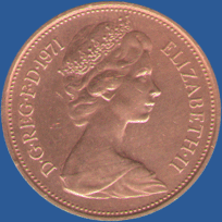 2 пенса Англии 1971 года
