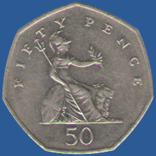50 пенсов Англии 1997 года
